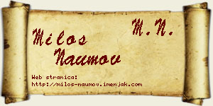Miloš Naumov vizit kartica